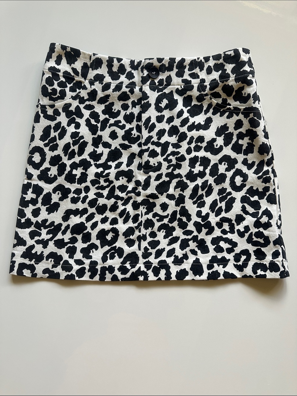 NWT Miss Love Black & White Cheetah Print Mini Skirt